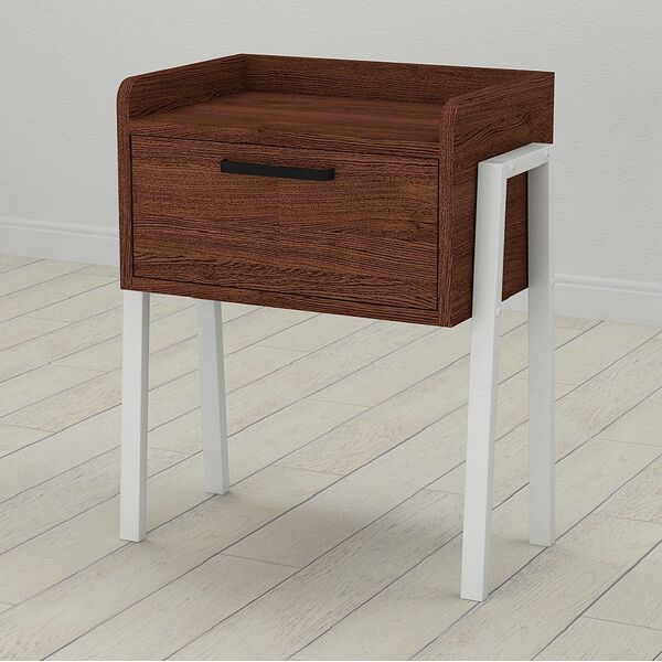 Тумба Лофт модульна Betty-1 венге, КОЛІР МЕТАЛУ: БІЛИЙ, КОЛІР ДСП: ВЕНГЕ МАГИЯ