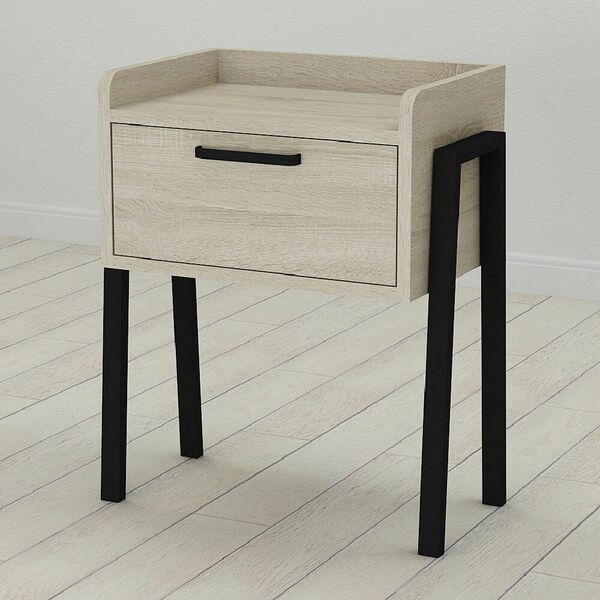 Тумба Лофт модульна Betty-1 сонома, КОЛІР МЕТАЛУ: ЧОРНИЙ, КОЛІР ДСП: СОНОМА