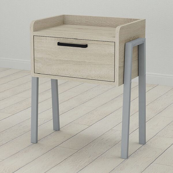 Тумба Лофт модульна Betty-1 сонома, КОЛІР МЕТАЛУ: СІРИЙ, КОЛІР ДСП: СОНОМА