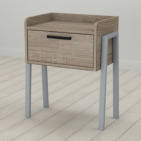 Тумба Лофт модульна Betty-1 трюфель, КОЛІР МЕТАЛУ: СІРИЙ, КОЛІР ДСП: ТРЮФЕЛЬ