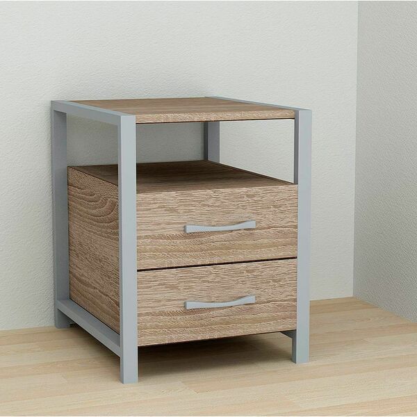 Тумба с ящиками универсальная Vivien-22 трюфель, ЦВЕТ МЕТАЛЛА: СЕРЫЙ, ЦВЕТ ДСП: ТРЮФЕЛЬ