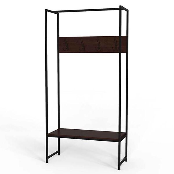 Вішалка підлогова Тетра-12 венге, КОЛІР МЕТАЛУ: ЧОРНИЙ, КОЛІР ДСП: ВЕНГЕ МАГИЯ