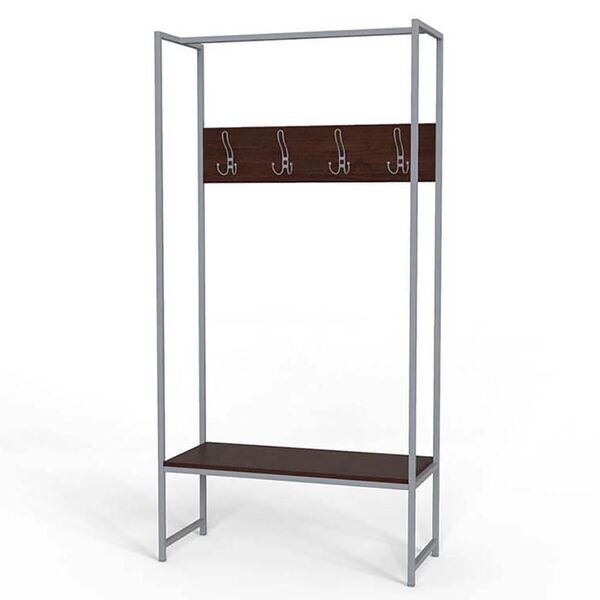 Вішалка підлогова Тетра-12 венге, КОЛІР МЕТАЛУ: СІРИЙ, КОЛІР ДСП: ВЕНГЕ МАГИЯ