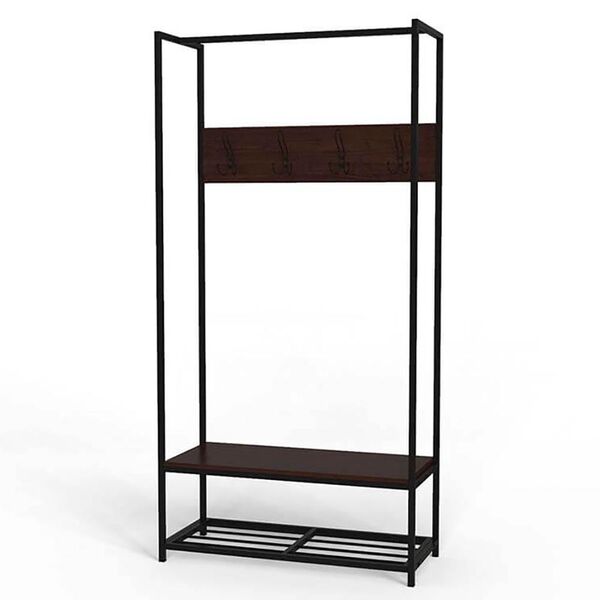 Вішалка підлогова Тетра-13 венге, КОЛІР МЕТАЛУ: ЧОРНИЙ, КОЛІР ДСП: ВЕНГЕ МАГИЯ