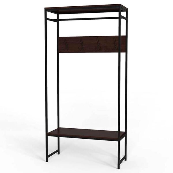 Вішалка підлогова Тетра-14 венге, КОЛІР МЕТАЛУ: ЧОРНИЙ, КОЛІР ДСП: ВЕНГЕ МАГИЯ