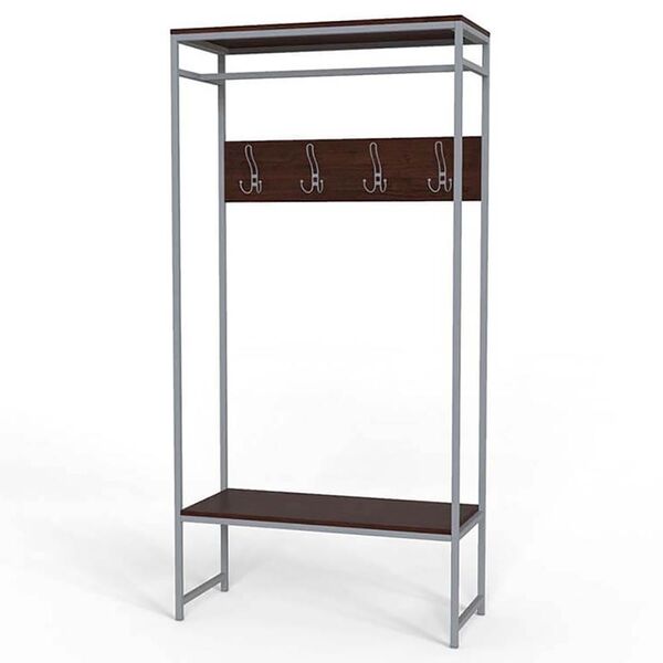 Вішалка підлогова Тетра-14 венге, КОЛІР МЕТАЛУ: СІРИЙ, КОЛІР ДСП: ВЕНГЕ МАГИЯ