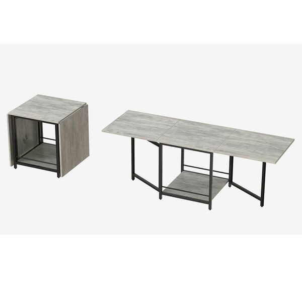 Журнальный стол трансформер Куб-1 бетон, ТОЛЩИНА СТОЛЕШНИЦЫ ДСП: 16 мм, ЦВЕТ МЕТАЛЛА: ЧЕРНЫЙ, ЦВЕТ ДСП: БЕТОН