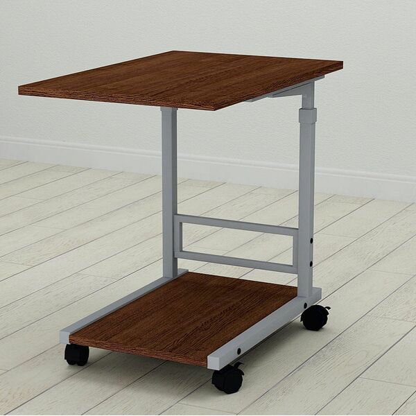 Приставний столик Френк-2 венге, КОЛІР МЕТАЛУ: СІРИЙ, КОЛІР ДСП: ВЕНГЕ МАГИЯ