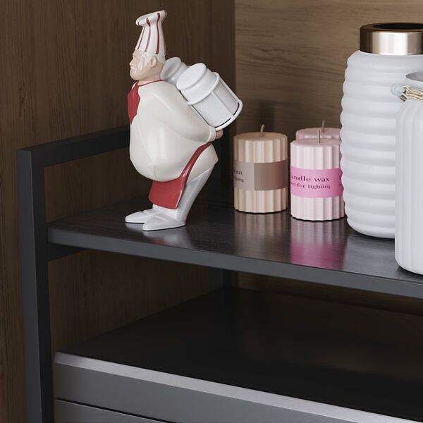 Підставка для мікрохвильовки Мікрошелф-2 венге, КОЛІР МЕТАЛУ: ЧОРНИЙ, КОЛІР ДСП: ВЕНГЕ МАГИЯ, зображення 5