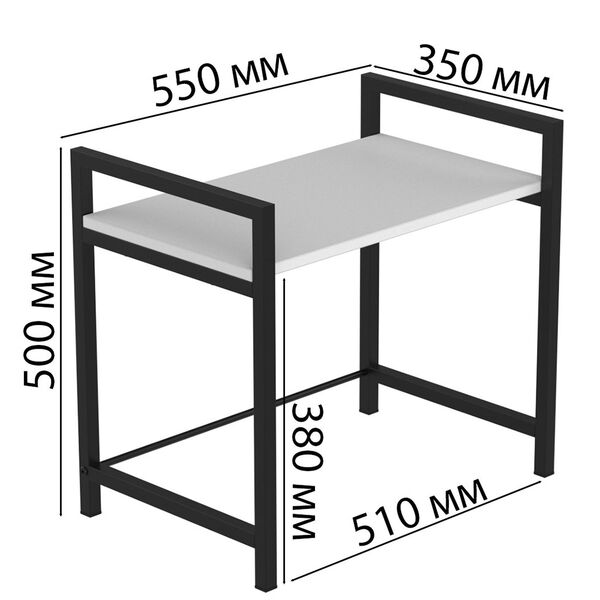 Підставка для мікрохвильовки Мікрошелф-2 артизан, КОЛІР МЕТАЛУ: ЧОРНИЙ, КОЛІР ДСП: АРТИЗАН, зображення 2