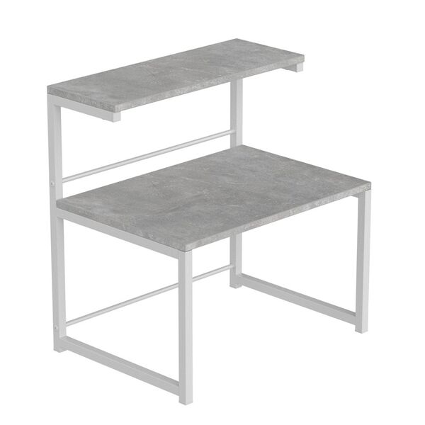 Полиця для мікрохвильовки Мікрошелф-3, КОЛІР МЕТАЛУ: БІЛИЙ, КОЛІР ДСП: БЕТОН