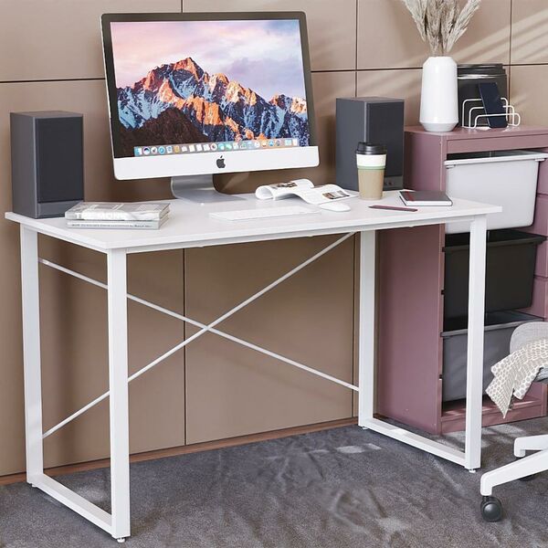 Письмовий стіл Дейв-1 білий, ТОВЩИНА СТІЛЬНИЦІ ДСП: 16 мм, ШИРИНА СТІЛЬНИЦІ: 140 см, ГЛИБИНА СТІЛЬНИЦІ: 70 см, КОЛІР МЕТАЛУ: БІЛИЙ, КОЛІР ДСП: БІЛИЙ