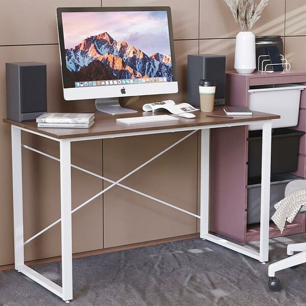 Письмовий стіл Дейв-1 трюфель, ТОВЩИНА СТІЛЬНИЦІ ДСП: 16 мм, ШИРИНА СТІЛЬНИЦІ: 100 см, ГЛИБИНА СТІЛЬНИЦІ: 70 см, КОЛІР МЕТАЛУ: БІЛИЙ, КОЛІР ДСП: ТРЮФЕЛЬ