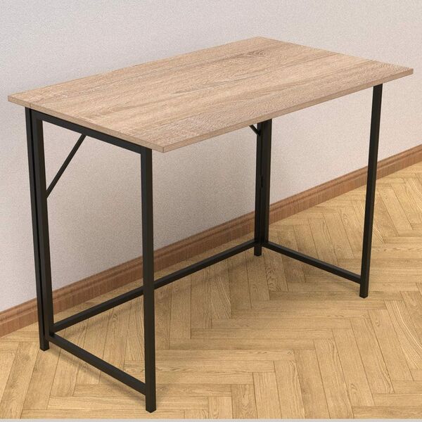 Письмовий стіл розкладний (трансформер) Моріс-1 білий, ТОВЩИНА СТІЛЬНИЦІ ДСП: 16 мм, ШИРИНА СТІЛЬНИЦІ: 90 см, ГЛИБИНА СТІЛЬНИЦІ: 50 см, КОЛІР МЕТАЛУ: ЧОРНИЙ, КОЛІР ДСП: СОНОМА, зображення 2