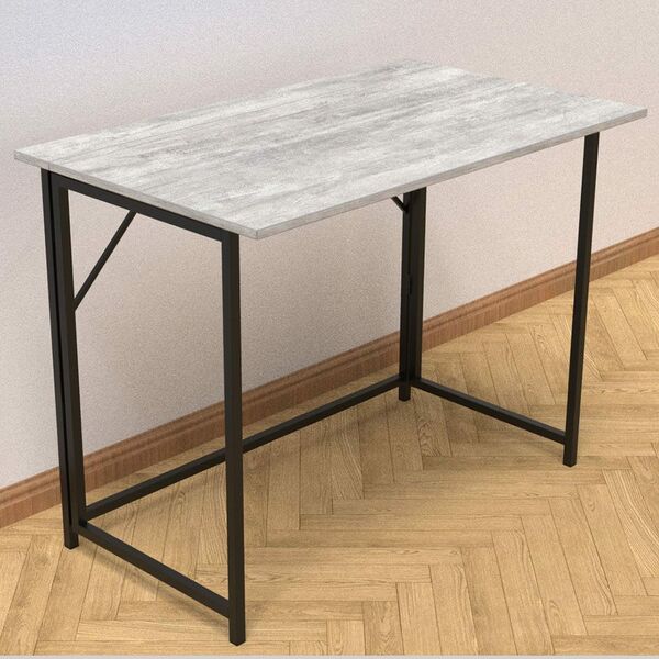 Письмовий стіл розкладний (трансформер) Моріс-1 бетон, ТОВЩИНА СТІЛЬНИЦІ ДСП: 16 мм, ШИРИНА СТІЛЬНИЦІ: 90 см, ГЛИБИНА СТІЛЬНИЦІ: 50 см, КОЛІР МЕТАЛУ: ЧОРНИЙ, КОЛІР ДСП: БЕТОН, зображення 2