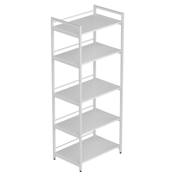 Стелаж кухонний з полицею під мікрохвильовку Коннект-560 білий, КОЛІР МЕТАЛУ: БІЛИЙ, КОЛІР ДСП: БІЛИЙ