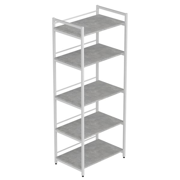 Стелаж кухонний з полицею під мікрохвильовку Коннект-560 бетон, КОЛІР МЕТАЛУ: БІЛИЙ, КОЛІР ДСП: БЕТОН