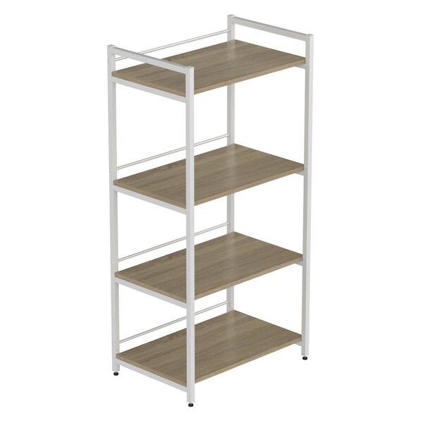 Стелаж з полицею під мікрохвильовку Коннект-640 сонома, КОЛІР МЕТАЛУ: БІЛИЙ, КОЛІР ДСП: СОНОМА