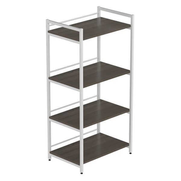 Стелаж з полицею під мікрохвильовку Коннект-640 трюфель, КОЛІР МЕТАЛУ: БІЛИЙ, КОЛІР ДСП: ТРЮФЕЛЬ