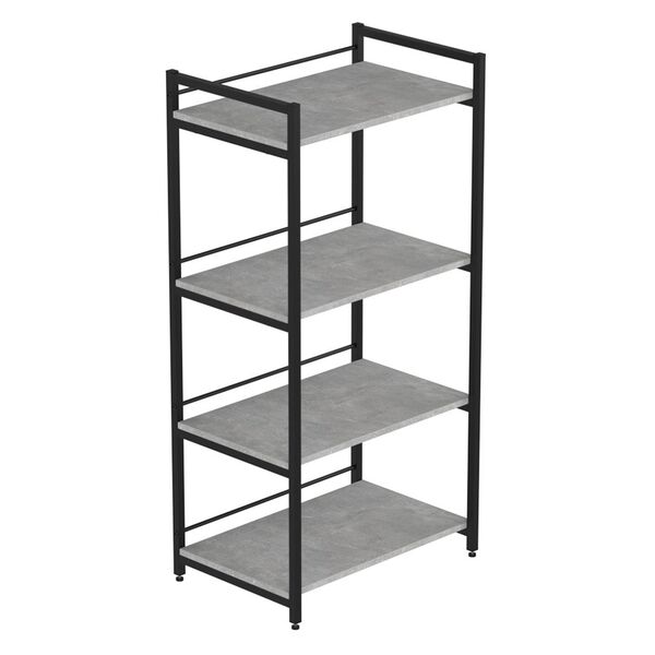 Стелаж з полицею під мікрохвильовку Коннект-640 бетон, КОЛІР МЕТАЛУ: ЧОРНИЙ, КОЛІР ДСП: БЕТОН