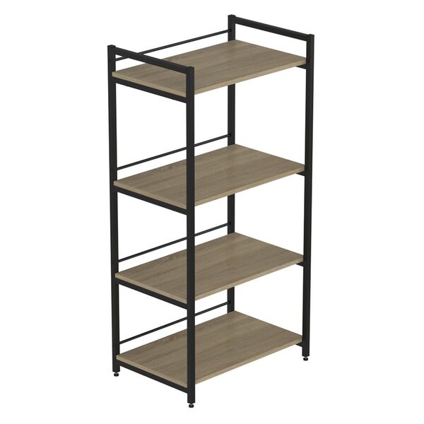 Стелаж з полицею під мікрохвильовку Коннект-640 сонома, КОЛІР МЕТАЛУ: ЧОРНИЙ, КОЛІР ДСП: СОНОМА