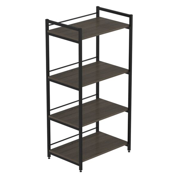 Стелаж з полицею під мікрохвильовку Коннект-640 трюфель, КОЛІР МЕТАЛУ: ЧОРНИЙ, КОЛІР ДСП: ТРЮФЕЛЬ