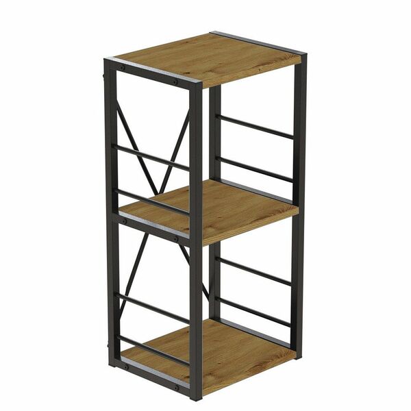 Етажера на 3 полиці Коннект-334 артизан, КОЛІР МЕТАЛУ: ЧОРНИЙ, КОЛІР ДСП: АРТИЗАН