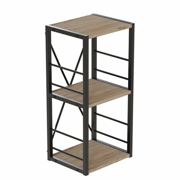 Етажера на 3 полиці Коннект-334 сан маріно, КОЛІР МЕТАЛУ: ЧОРНИЙ, КОЛІР ДСП: САН МАРІНО