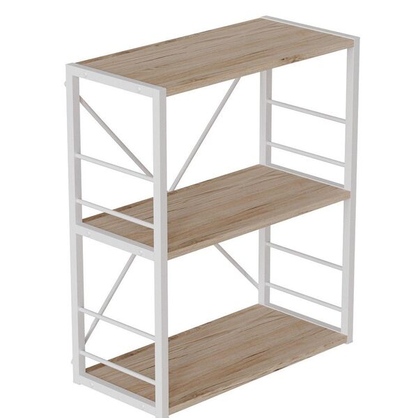 Етажера на 3 полиці Коннект-360 сан маріно, КОЛІР МЕТАЛУ: БІЛИЙ, КОЛІР ДСП: САН МАРІНО