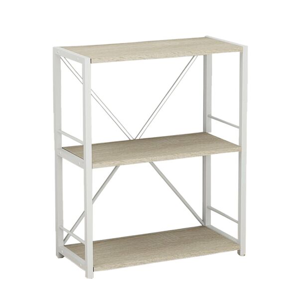 Етажерка на 3 полиці Коннект-360 сонома, КОЛІР МЕТАЛУ: БІЛИЙ, КОЛІР ДСП: СОНОМА