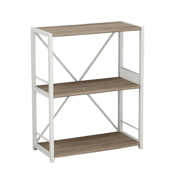 Етажерка на 3 полиці Коннект-360 трюфель, КОЛІР МЕТАЛУ: БІЛИЙ, КОЛІР ДСП: ТРЮФЕЛЬ