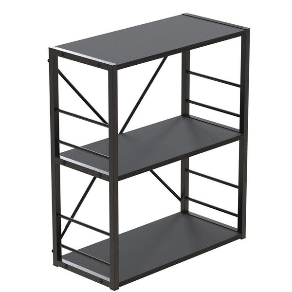 Етажера на 3 полиці Коннект-360 кембра, КОЛІР МЕТАЛУ: ЧОРНИЙ, КОЛІР ДСП: КЕМБРА