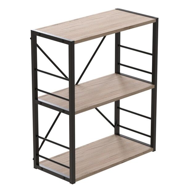 Этажерка на 3 полки Коннект-360 сан марино, ЦВЕТ МЕТАЛЛА: ЧЕРНЫЙ, ЦВЕТ ДСП: САН МАРІНО