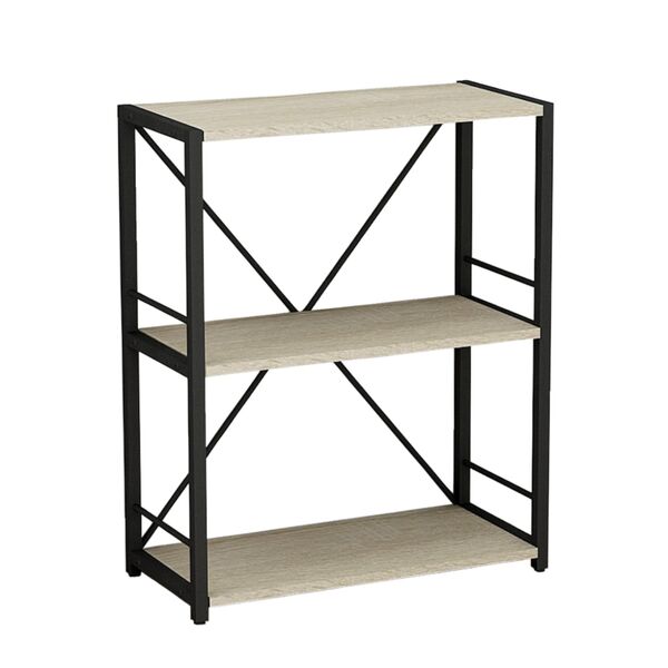 Етажерка на 3 полиці Коннект-360 сонома, КОЛІР МЕТАЛУ: ЧОРНИЙ, КОЛІР ДСП: СОНОМА