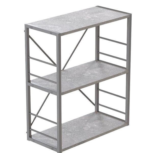 Етажерка на 3 полиці Коннект-360 бетон, КОЛІР МЕТАЛУ: СІРИЙ, КОЛІР ДСП: БЕТОН