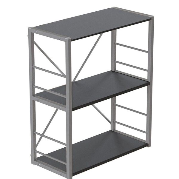 Этажерка на 3 полки Коннект-360 кембра, ЦВЕТ МЕТАЛЛА: СЕРЫЙ, ЦВЕТ ДСП: КЕМБРА
