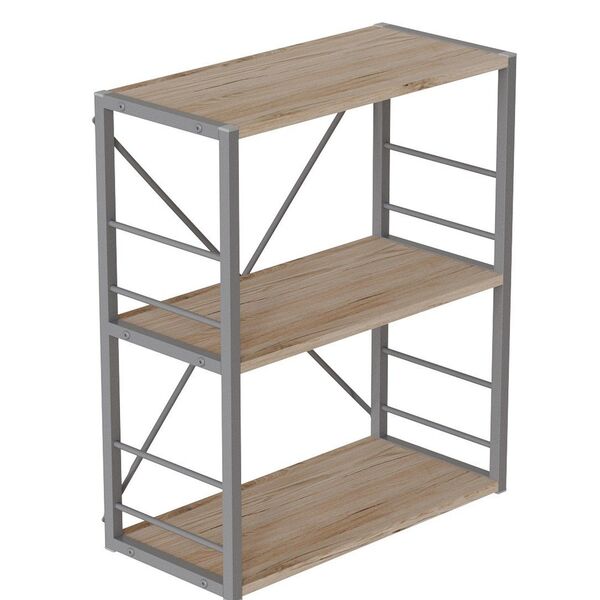 Етажера на 3 полиці Коннект-360 сан маріно, КОЛІР МЕТАЛУ: СІРИЙ, КОЛІР ДСП: САН МАРІНО