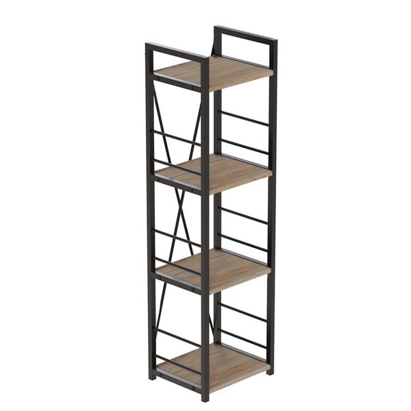 Стелаж на 4 полиці Коннект-434 сан маріно, КОЛІР МЕТАЛУ: ЧОРНИЙ, КОЛІР ДСП: САН МАРІНО