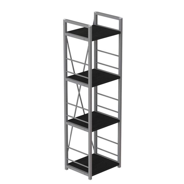 Стелаж на 4 полиці Коннект-434 кембра, КОЛІР МЕТАЛУ: СІРИЙ, КОЛІР ДСП: КЕМБРА