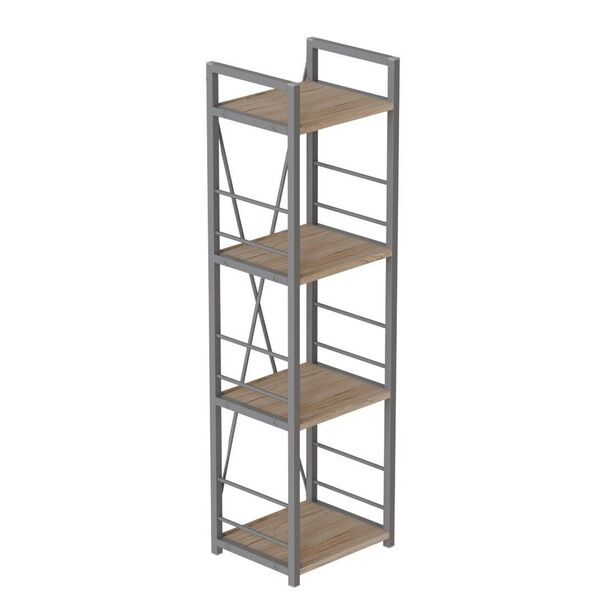 Стелаж на 4 полиці Коннект-434 сан маріно, КОЛІР МЕТАЛУ: СІРИЙ, КОЛІР ДСП: САН МАРІНО