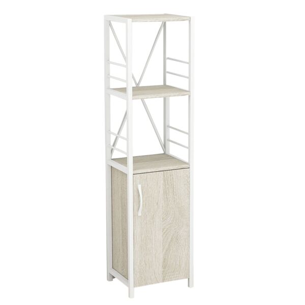 Шафа пенал з 3 полицями Коннект-334 сонома, КОЛІР МЕТАЛУ: БІЛИЙ, КОЛІР ДСП: СОНОМА