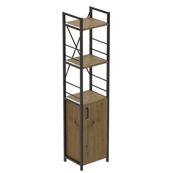 Шафа пенал з 3 полицями Коннект-334 артизан, КОЛІР МЕТАЛУ: ЧОРНИЙ, КОЛІР ДСП: АРТИЗАН