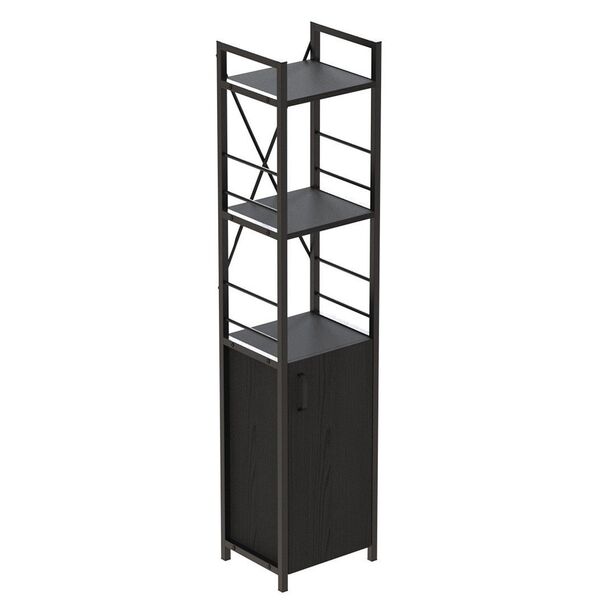 Шафа пенал з 3 полицями Коннект-334 кембра, КОЛІР МЕТАЛУ: ЧОРНИЙ, КОЛІР ДСП: КЕМБРА