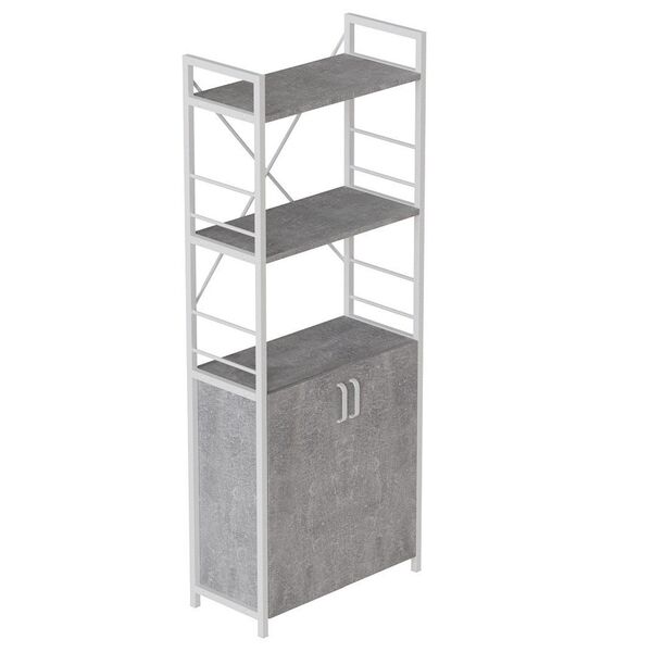 Шафа пенал с 3 полицями Коннект-360 бетон, КОЛІР МЕТАЛУ: БІЛИЙ, КОЛІР ДСП: БЕТОН