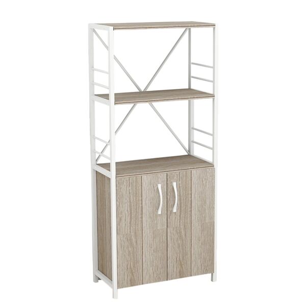 Шкаф пенал с 3 полками Коннект-360 трюфель, ЦВЕТ МЕТАЛЛА: БЕЛЫЙ, ЦВЕТ ДСП: ТРЮФЕЛЬ