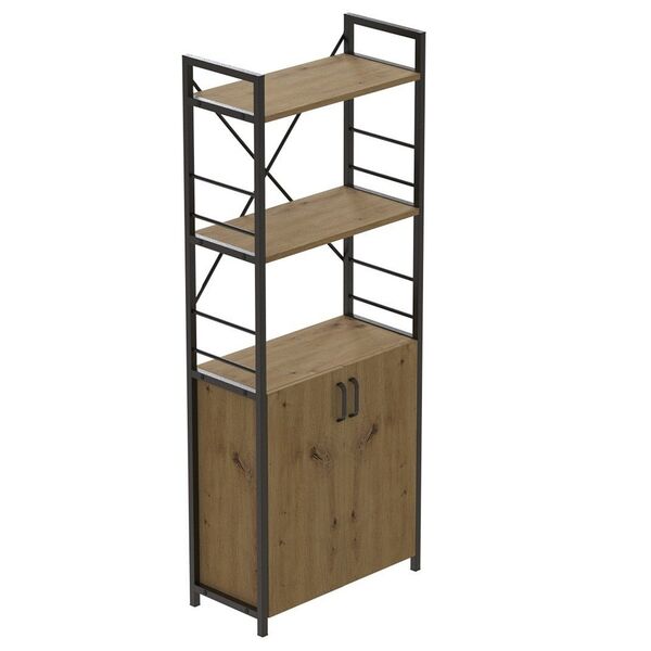 Шафа пенал з 3 полицями Коннект-360 артизан, КОЛІР МЕТАЛУ: ЧОРНИЙ, КОЛІР ДСП: АРТИЗАН