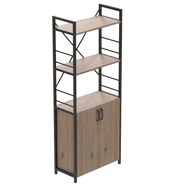 Шафа пенал з 3 полицями Коннект-360 сан маріно, КОЛІР МЕТАЛУ: ЧОРНИЙ, КОЛІР ДСП: САН МАРІНО