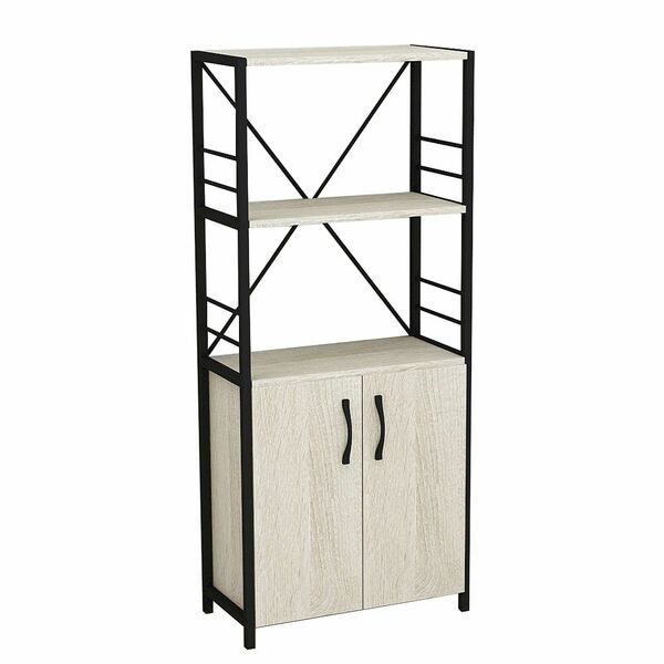 Шафа пенал с 3 полицями Коннект-360 сонома, КОЛІР МЕТАЛУ: ЧОРНИЙ, КОЛІР ДСП: СОНОМА