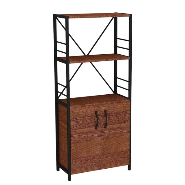 Шафа пенал с 3 полицями Коннект-360 венге, КОЛІР МЕТАЛУ: ЧОРНИЙ, КОЛІР ДСП: ВЕНГЕ МАГИЯ