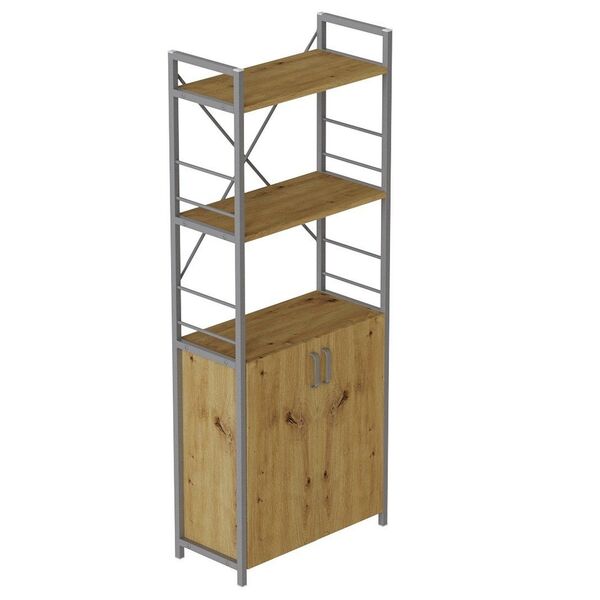 Шафа пенал з 3 полицями Коннект-360 артизан, КОЛІР МЕТАЛУ: СІРИЙ, КОЛІР ДСП: АРТИЗАН